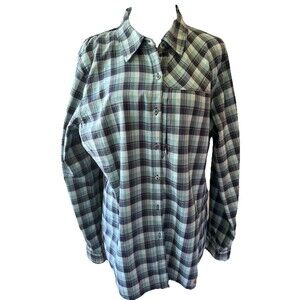 Carhartt WOMENS XL(16/18) 101789 454 Force Flannel LS Shirt Green Plaid